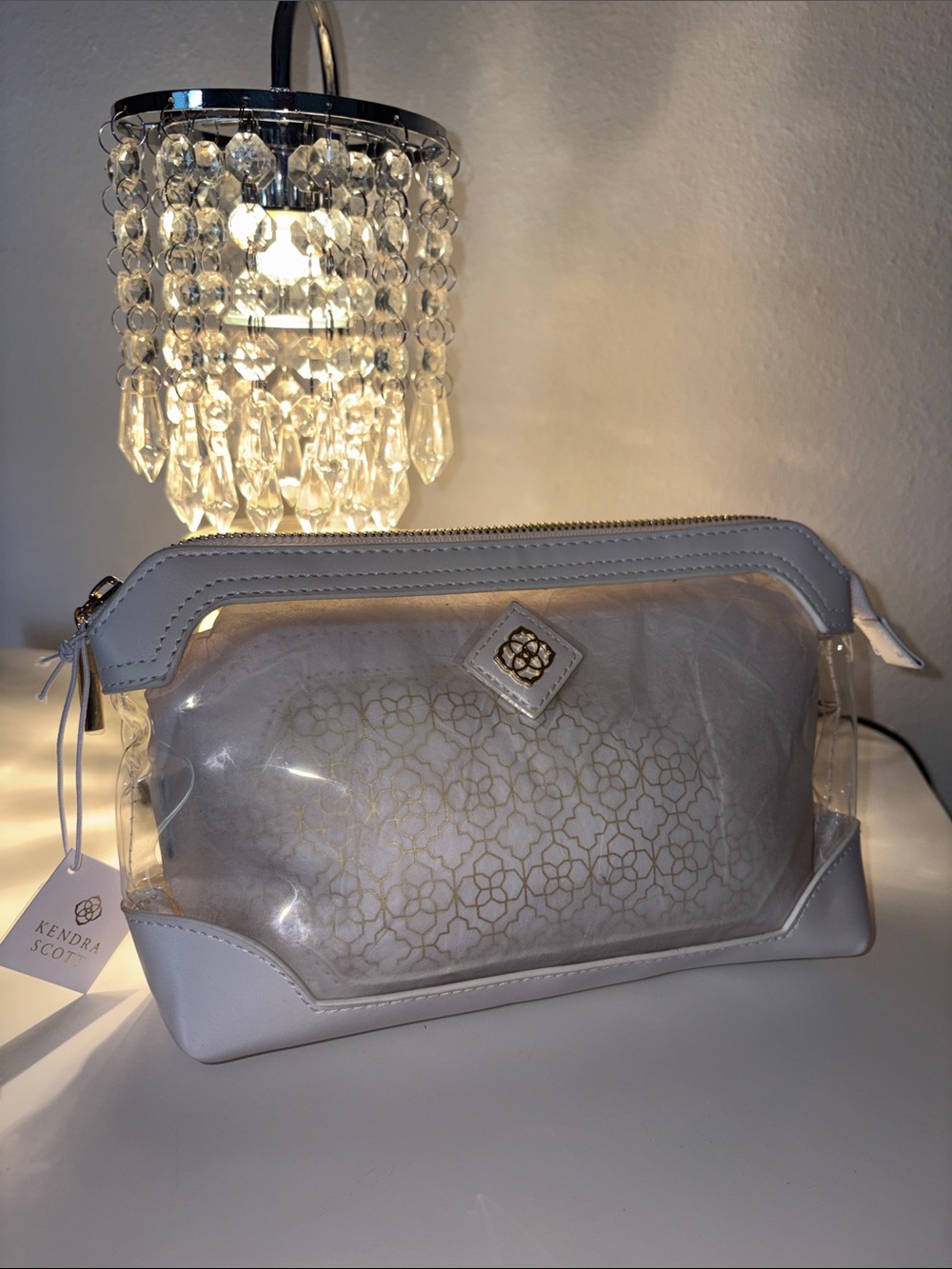 KENDRA SCOTT Duo Cosmetic Pouch Bags 2pc Set Makeup Clear NWT